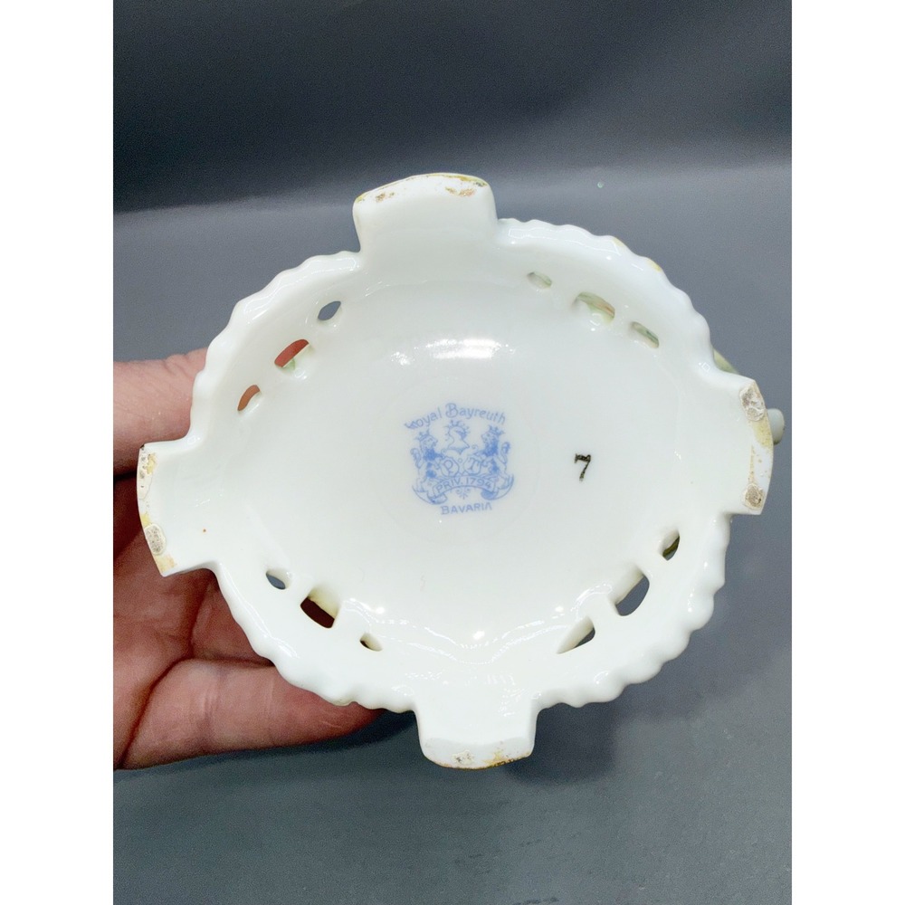 Royal Bayreuth Bavaria Antique Porcelain Floral Basket Hand Painted Gold Trim‎ - Picture 5 of 5